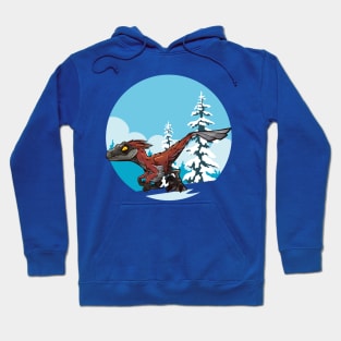 Red Pyroraptor: Fire and Ice Hoodie